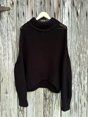 Free People "My Only Sunshine" sweater black large